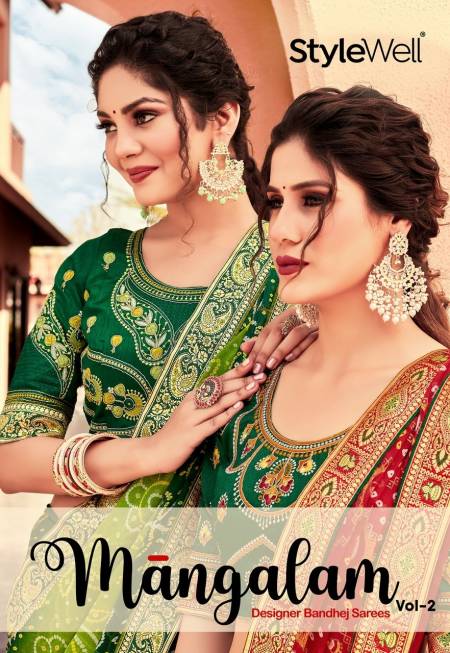 Mangalam Vol 2 By Stylewell Bandhej Wedding Sarees Catalog